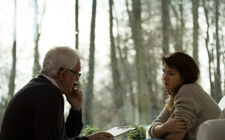 Vrouw bij psycholoog