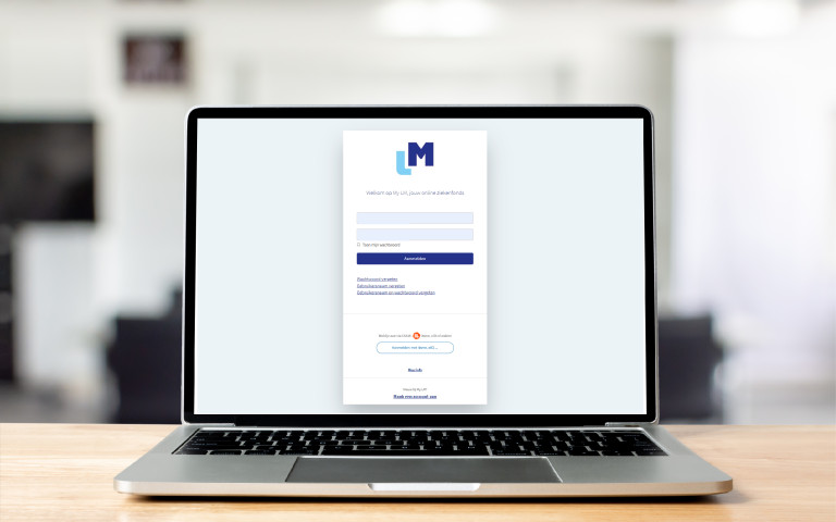 My LM mock-up login op laptop