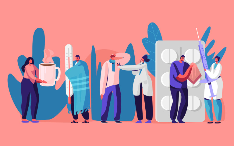 Illustratie patienten en dokters