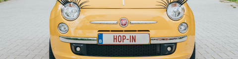 Auto hop-in nummerplaat