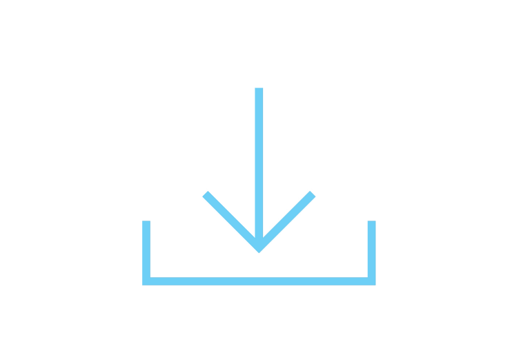 ML icone téléchargement bleu