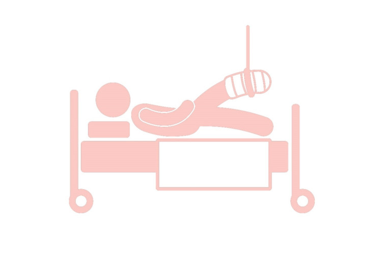 LM icoon gebroken been roze