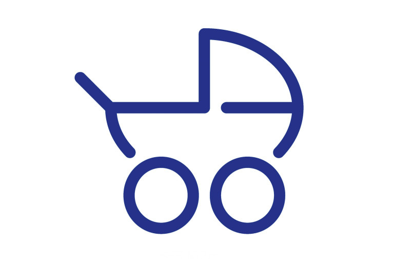 LM icoon wieg donkerblauw