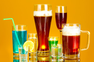 Différents types de boissons alcooliques