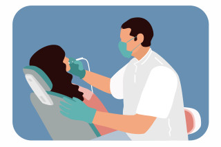 illustration visite chez le dentiste