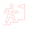 man loopt de trap op naar een doel icoon
