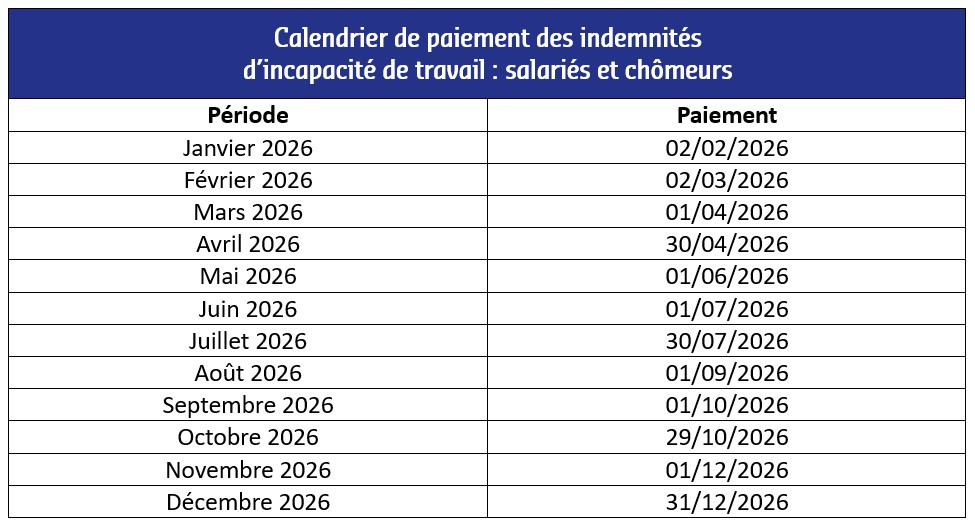 Calendrier incapacités 409-414